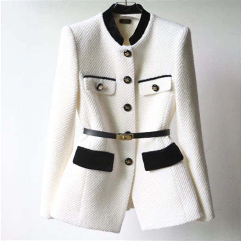 Women's suit, new coat for autumn 2025, elegant, with office belt, women's clothing, coat, top, women's coat