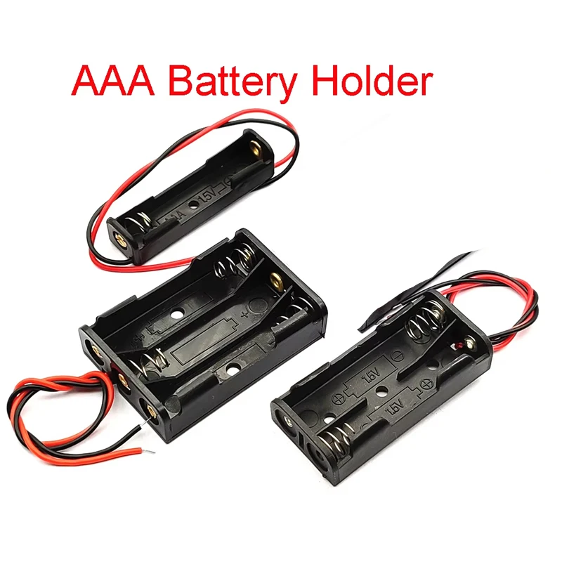 Image of 1/2/3-fach AAA-Batteriegehäuse, Batteriebox, AAA-Batteriehalter mit Anschlüssen, mit 1, 2 oder 3 Fächern für AAA-Batterien, Dropshipping