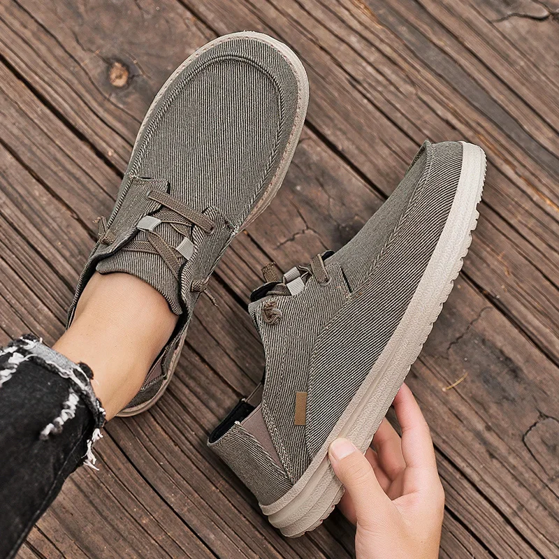 Nieuwe Heren Casual Schoenen Ademende Canvas Schoenen Lichtgewicht Heren Gevulkaniseerde Schoenen Zachte Schoenen Outdoor Heren Sneakers Loafers