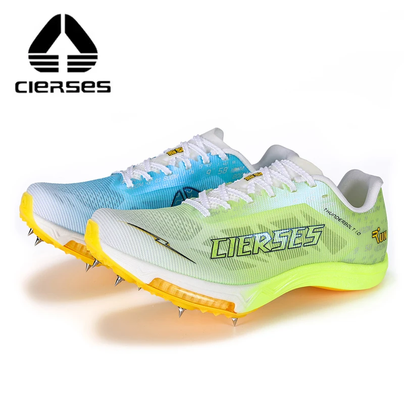 CIERSES Arched Carbon Plate Track Field Sprint Spikes Men air cushion Sneaker Professional High Springback Training Sport Shoes