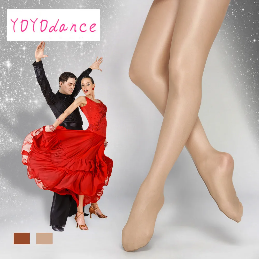 Brand High Quality Girls Ladies Women Shiny Glitter Glossy Latin Ballroom Dance Shimmery Collant Shimmer Footed Tights