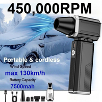 New 450000RPM Violent Fan Brushless Turbo Jet Blower Powerful Air Blower Vacuum Dust Cleaner Type-C Charging Strong Winds 54m/s
