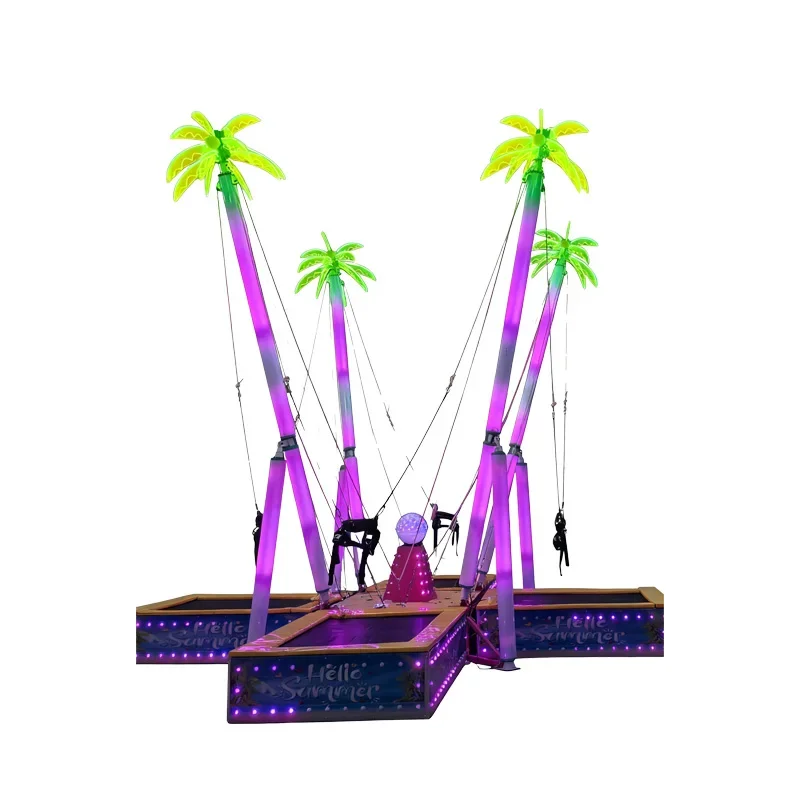 2026 Amusement Park Bungee Flashing Lights Holiday Entertainment Facilities Bouncy Trampoline Manufacturers Wholesale Light Bung