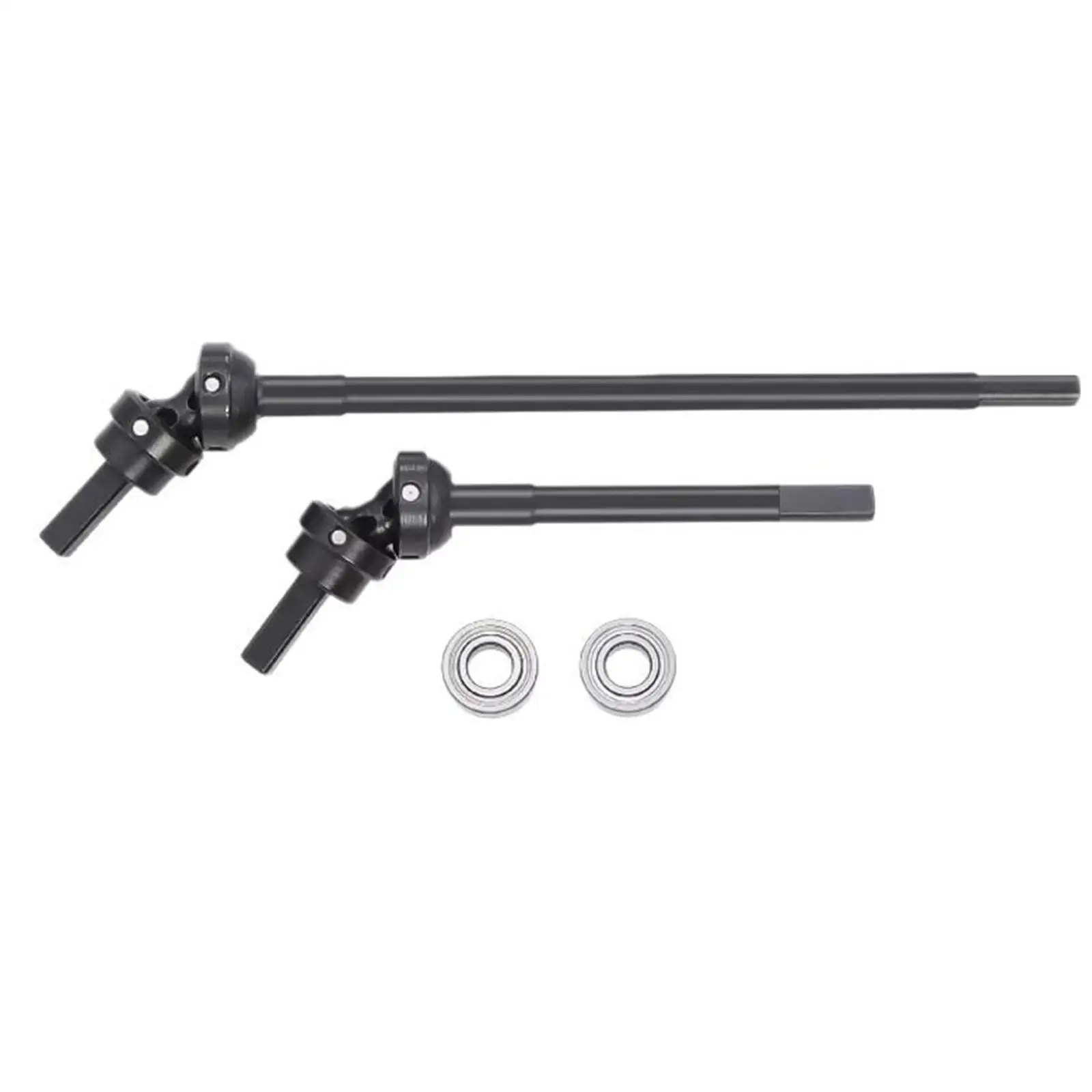 2 Pieces RC Front Drive Shaft Steel Replacements Constant Velocity Three Joint Shaft for SCX10 III 1/10 Accessories RC Car Truck