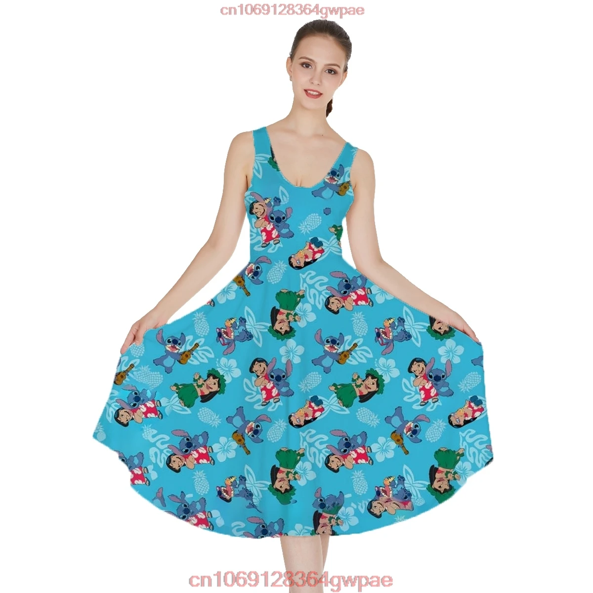 Stitch Sexy Dress Women Summer Fashion senza maniche Sundress Casual Beach Dress Disney Dress Party Clothes Mickey Minnie Dress