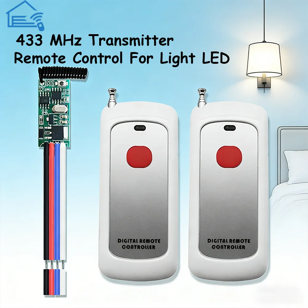 433 MHz Wireless Remote Control Switch Receiver Module 3.6V 12V 24V and 433 MHz Transmitter Remote Control For Light LED