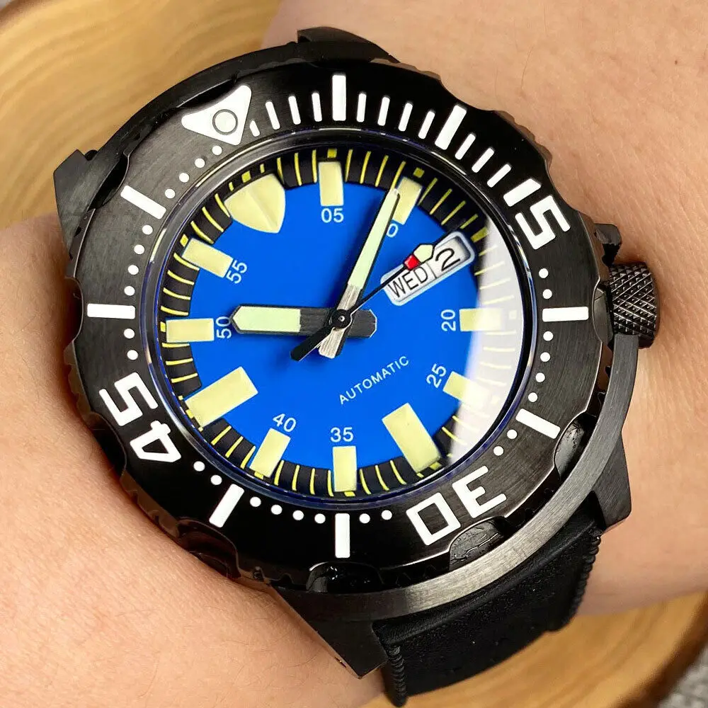 Tandorio 20ATM Diver 42mm Monster NH36A date Automatic Movement Mechanical Men's Watches AR Sapphire Glass 3.8 o'clock