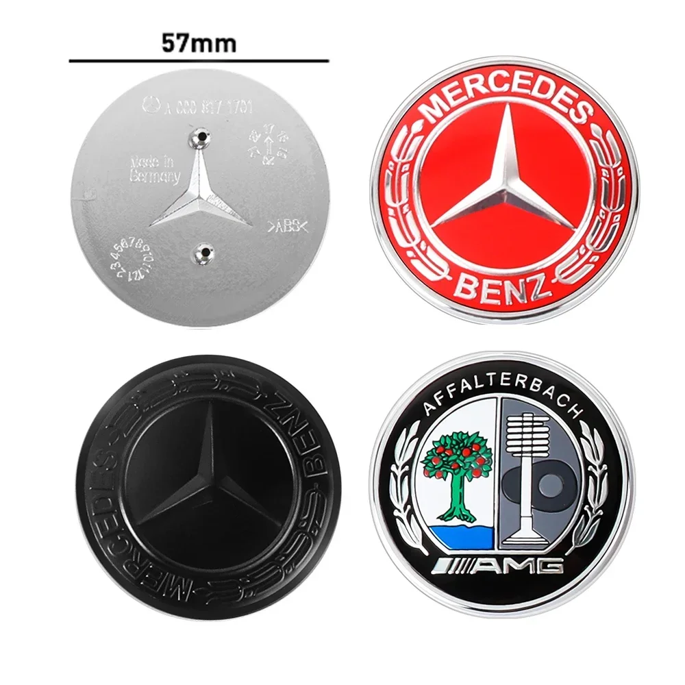 57mm Car Front Hood Emblem Badge For Mercedes Benz AMG W203 W204 W210 W211 W212 W220 A0008171701 Bonnet 2 Pins Decor Accessories