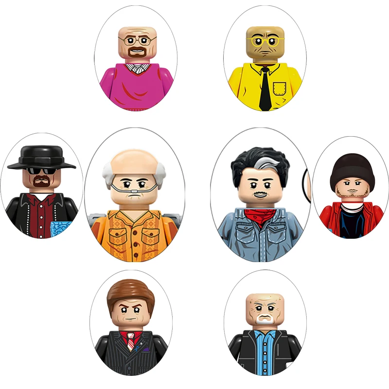MB1028 MB1029 Breaking Bad bloques de construcción Lalo Saamanca Hector Salamanca Heisenberg Mini figuras de acción ladrillos Juguetes