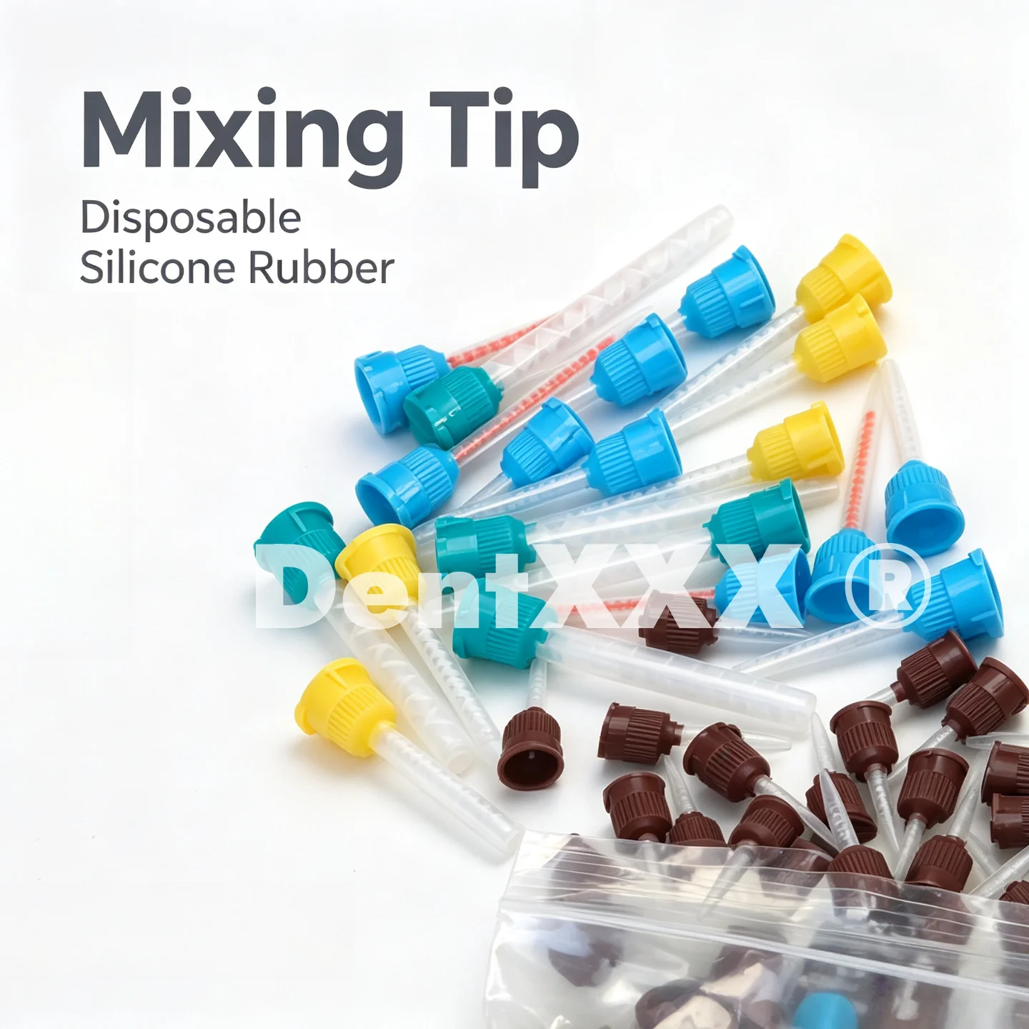 Buy 10 Get 2 Free Mixing Tips Disposable Silicone Rubber Mixing Head 1:1 10:1 For Mixing