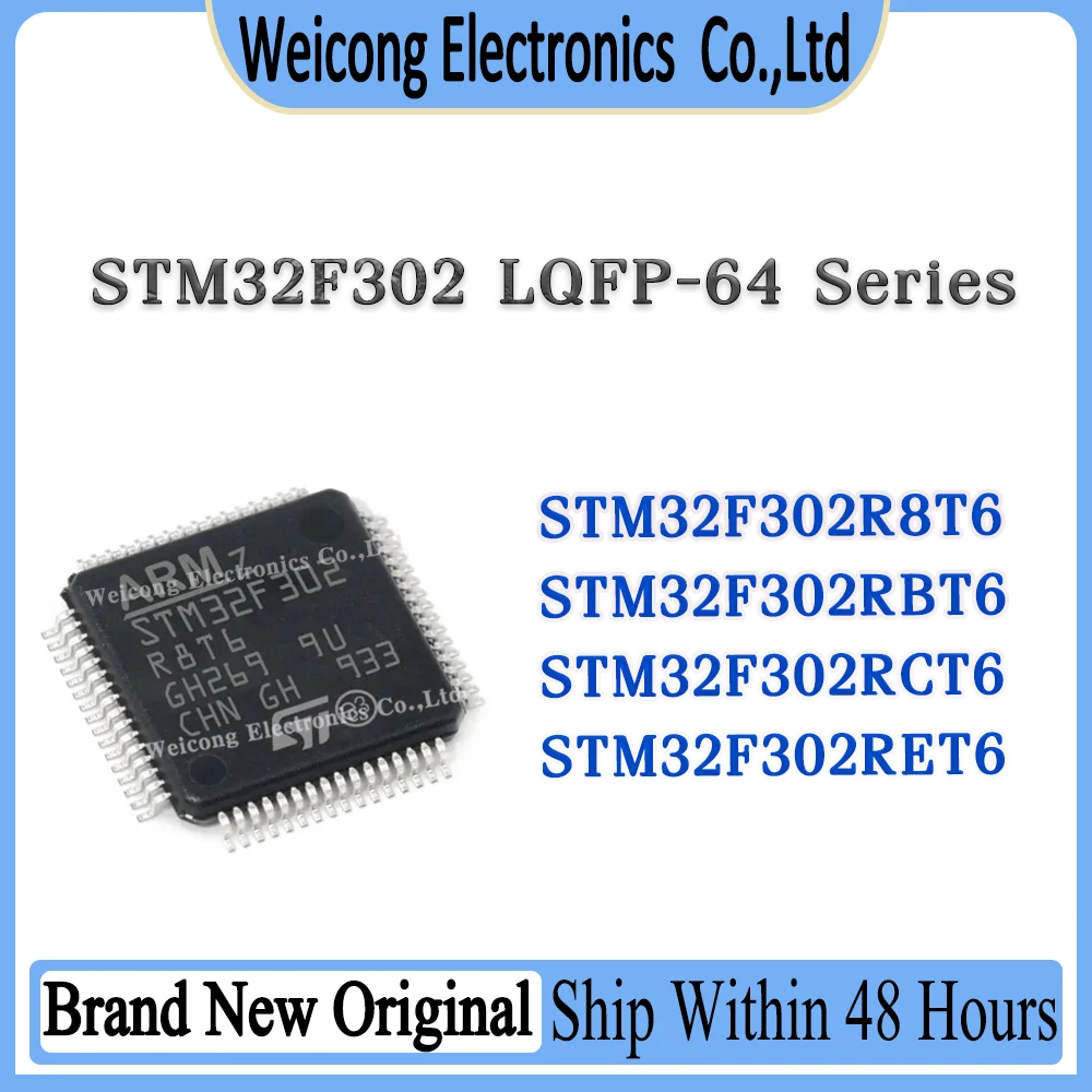 

New Original STM32F302R8T6 STM32F302RBT6 STM32F302RCT6 STM32F302RET6 STM32F302 STM32F STM32 STM IC MCU Chip LQFP-64