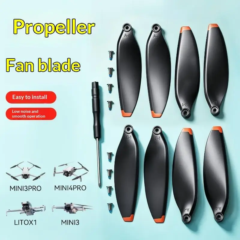 4 Pairs Quick Release RC Drone Accessories 6030 Propeller For Mini 3/Mini3 Pro Low Noise Drone LightWeight Wing Fan Spare Parts