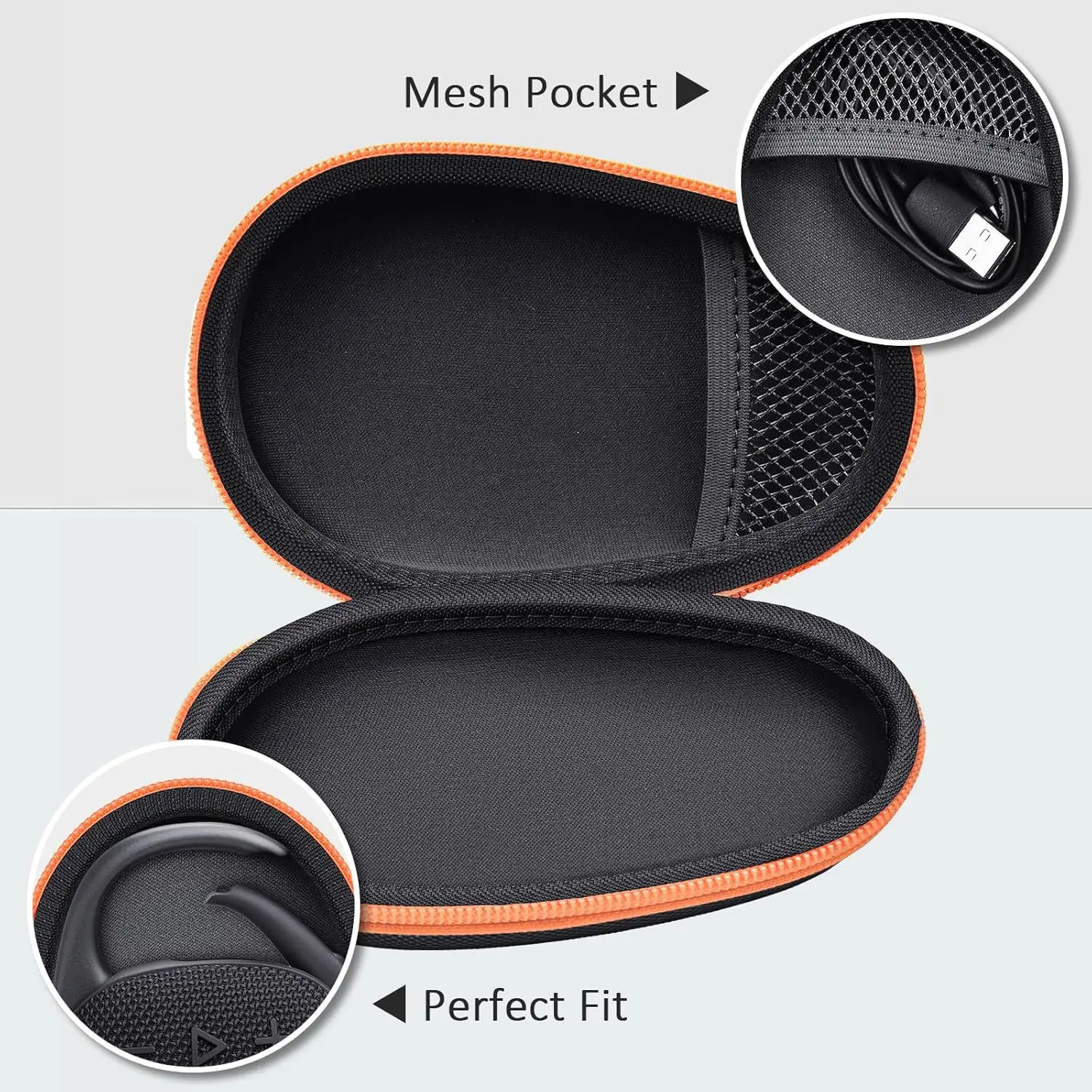 Travel Case for JBL Clip 5/ Clip 4 Bluetooth Speaker, Mini Speakers Protective Portable Storage Bag - Box Only (Black)