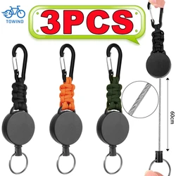 New 3/1PC Heavy Duty Retractable Key Chain Anti-theft Keychain with Carabiner Retractable Badges Holder Outdoor Multiple Tools
