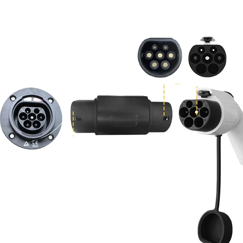 E-mingze New Energy Charging Pile GBT to Type2 Adapter 32A EVSE Adaptor Electric Vehicle Car EV Charger Connector Adaptor