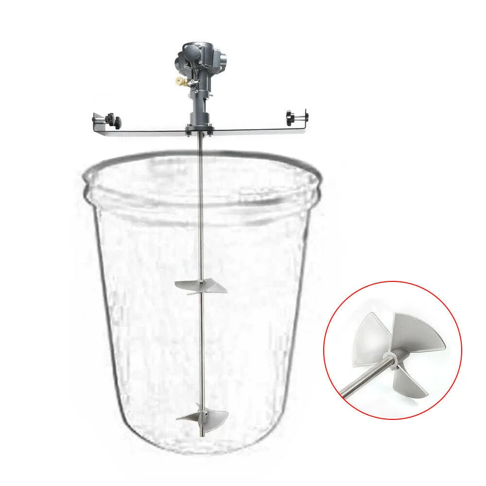 50gallon / 200L Pneumatic Paint Tank Barrel Mixer 1/2 HP Fit Stainless Steel Coating Blender Anti-explosive Superior Dispersing