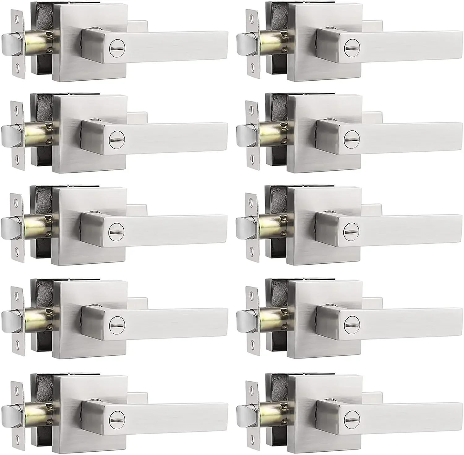 مجموعة أقفال أبواب الخصوصية المربعة، مقابض أقفال الأبواب بدون مفتاح