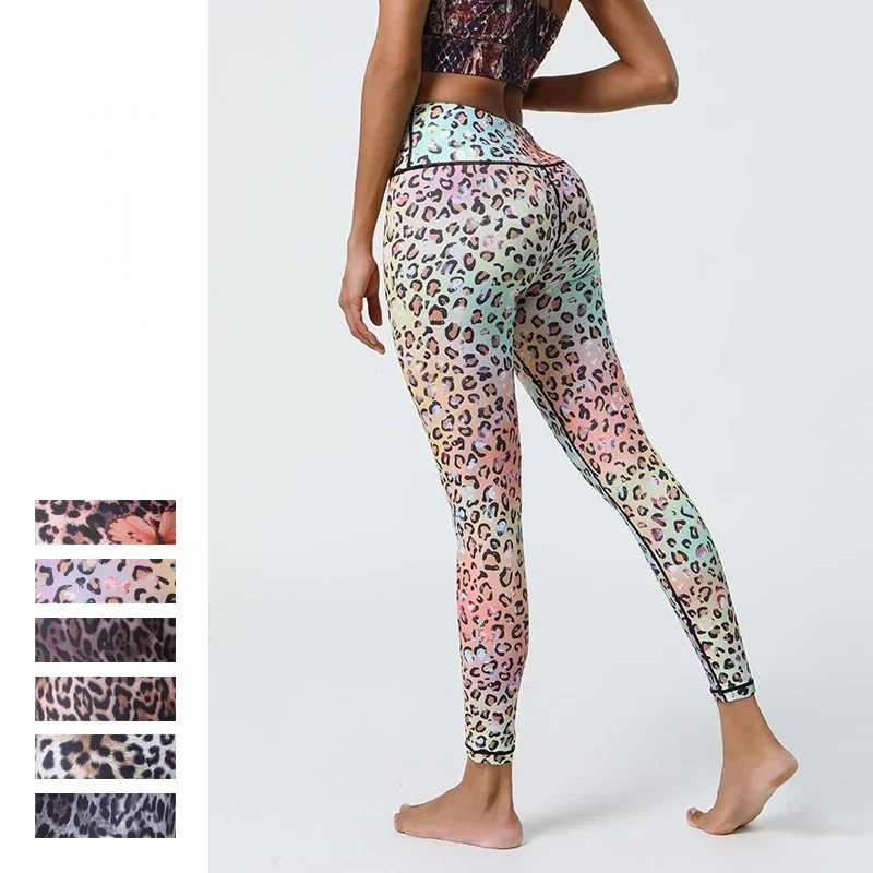 New Women Pants Leopard Print Fashion High Waist Fitness Slim Girls Stretch Leggings for Dancing Gym 8Z