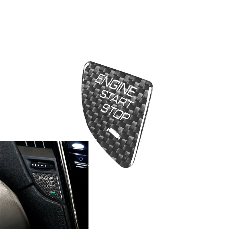 

Car Engine Start Stop Push Button Cover For Cadillac ATS ATS-L Real Carbon Fiber Trim Sticker