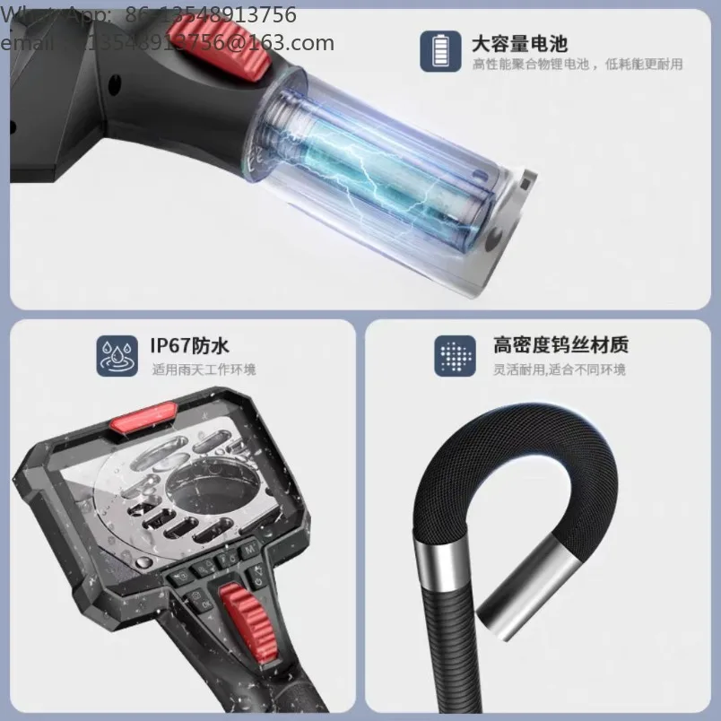 360° Screen Automotive Endoscope Large Screen HD Inspection Borescope For Engine Carbon Deposit Valve Cylinder Repair