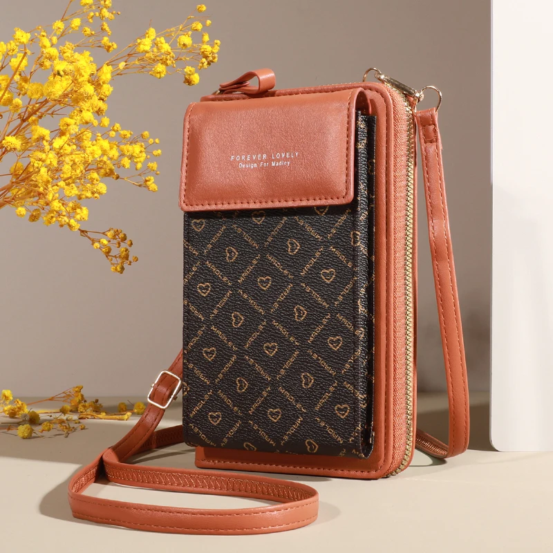 Vintage Chic - Textured Flap Crossbody Bag & Wallet, Shoulder Square Design for Women, Fashionable Retro Pattern