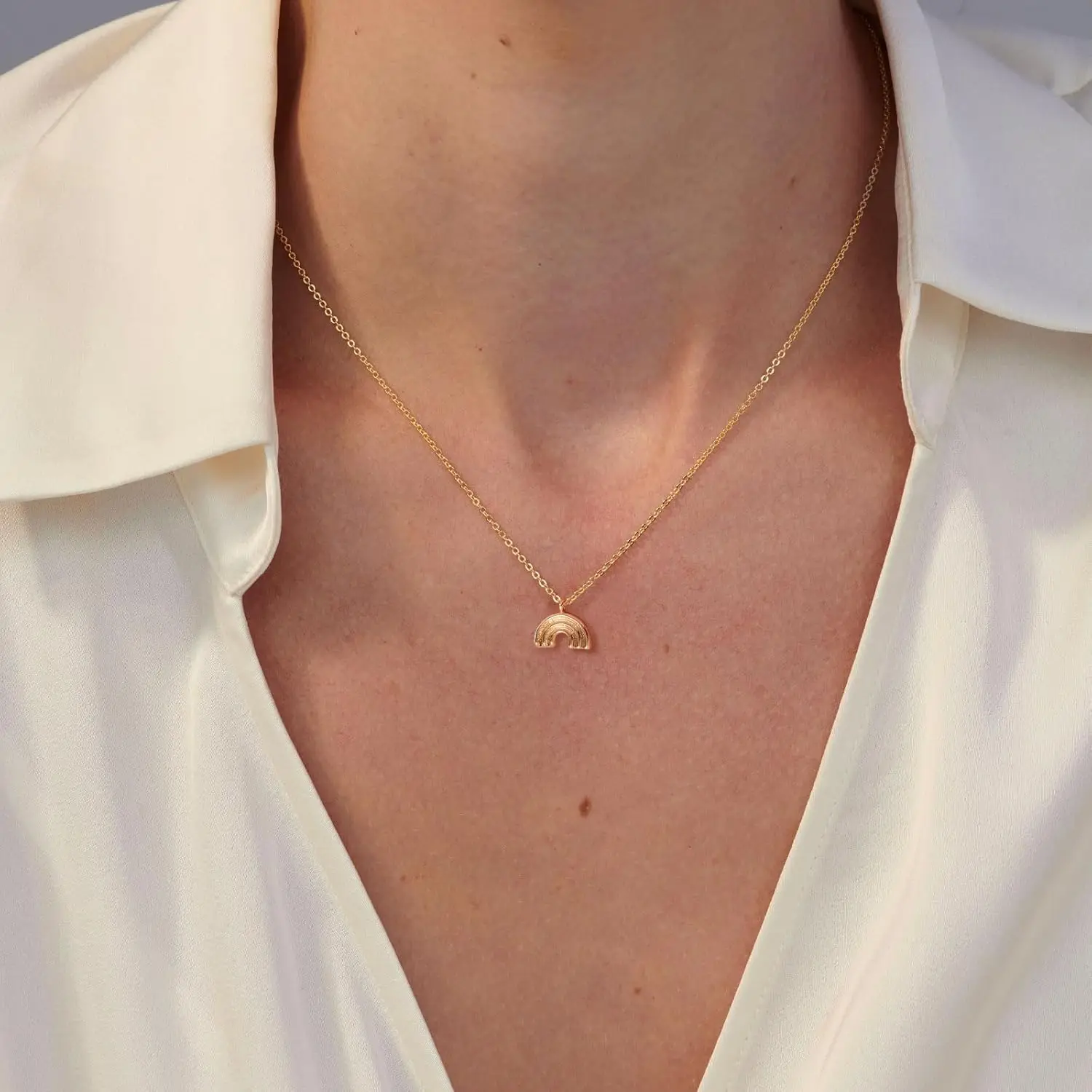 Gold Necklace for Women 14K Gold Plated Italian Horn Star of David Butterfly Sun Lotu Volleyball Baseball Cowboy Boots Necklace