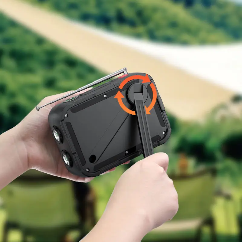 

Multifunctional Hand Crank Radio Emergency Disaster Prevention Solar Charger 5000mAh Portable Mobile Power Bank