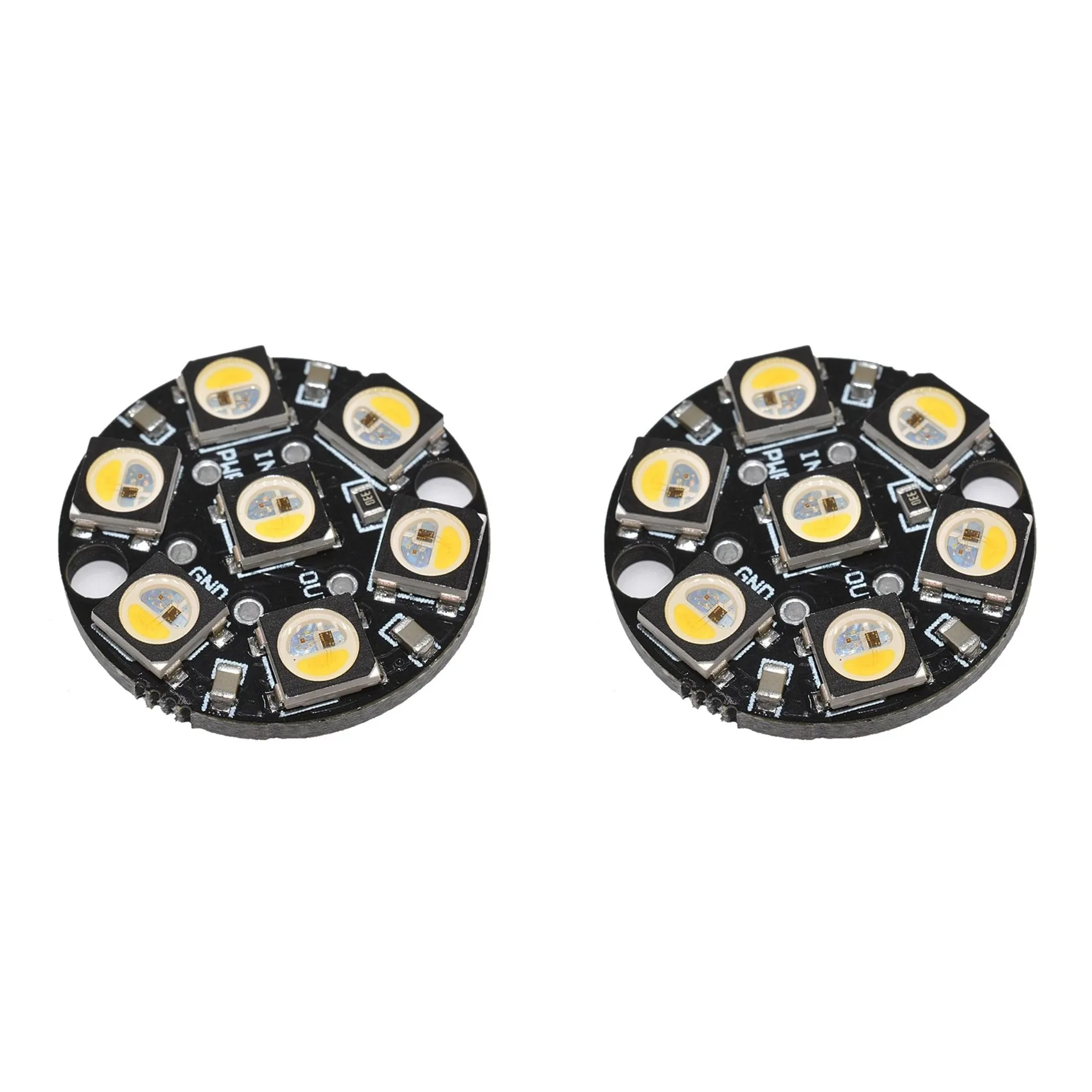 【RECOMENDAR】2X SK6812 RGBW Round Full Color Black Single Point Single Control Ring Development Board 7 Bit DC5V