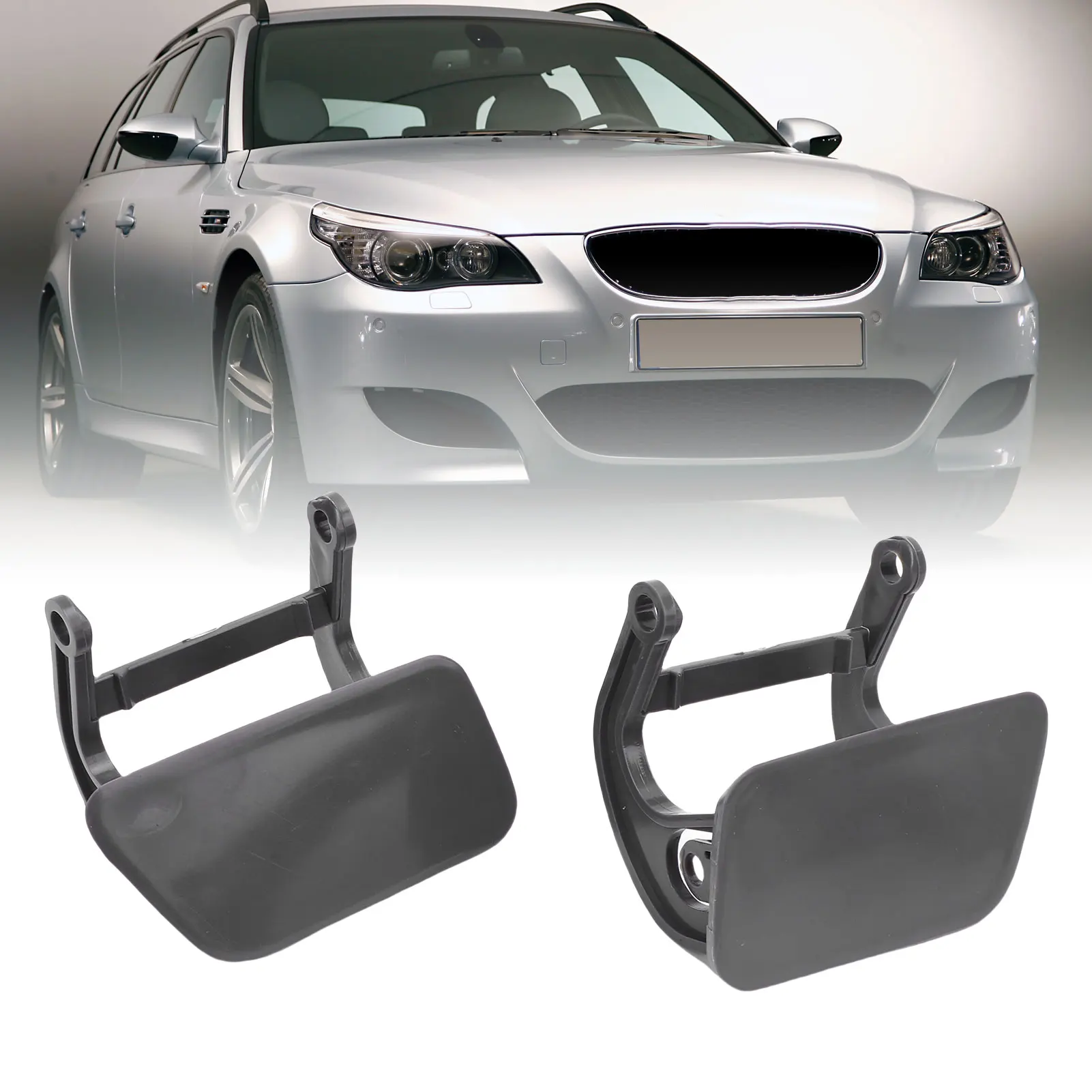 

1 Pair Front Bumper Headlight Washer Cover 51117111741 Replacement For 5 Series E60 E61 2003 - 2007 51117111742