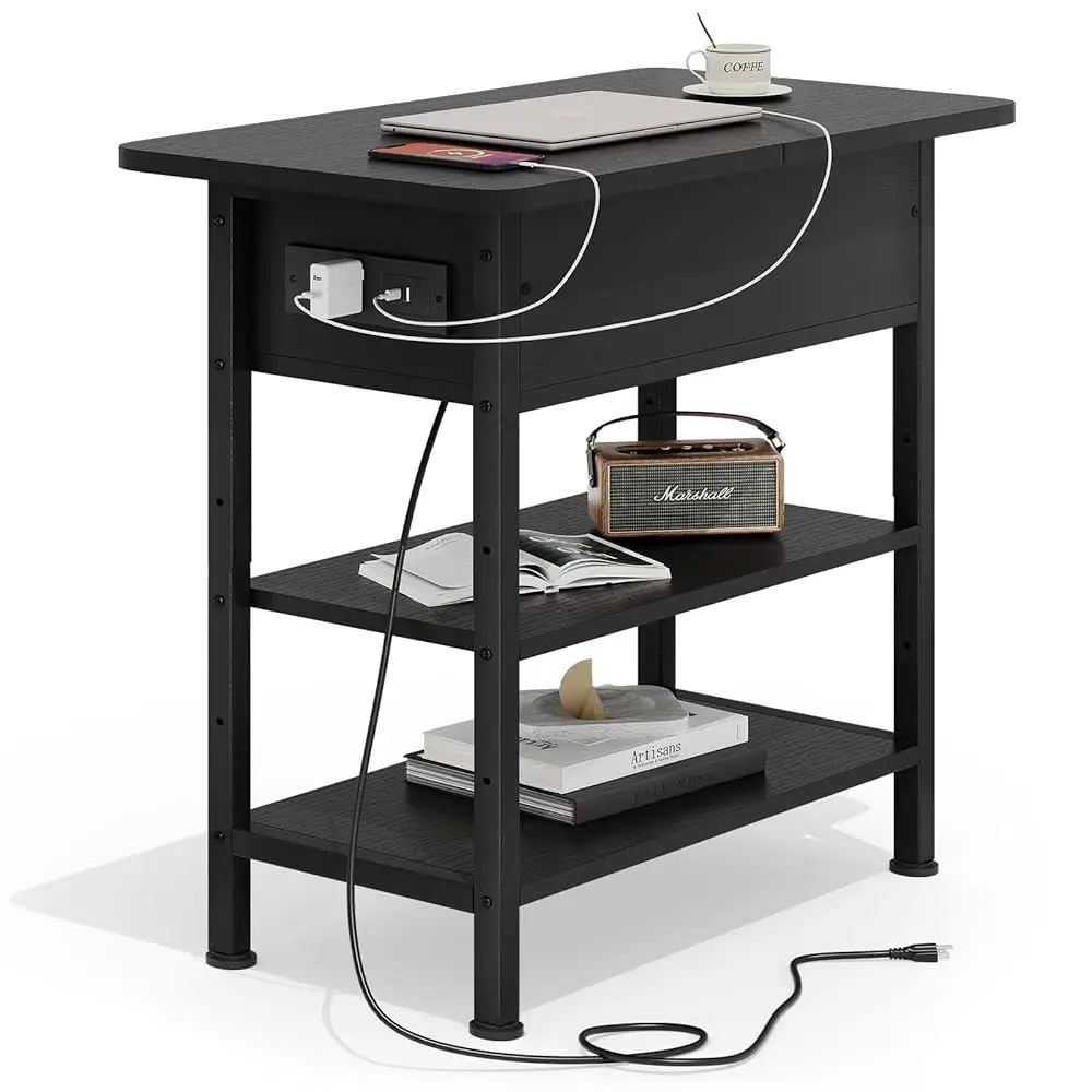 

Приставной столик с зарядной станцией, откидной столик с USB-портами и розетками, 3-ярусный небольшой приставной столик с местом для хранения