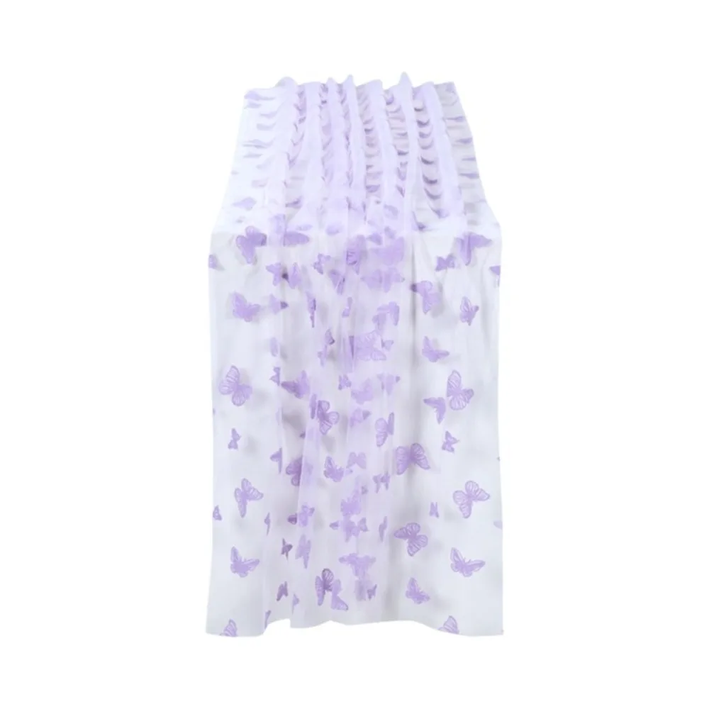 Creative Romantic Butterfly Mesh Table Runner Semi-Transparent Decorative Gauze Tablecloth Multi-color Table Cover Table Decor