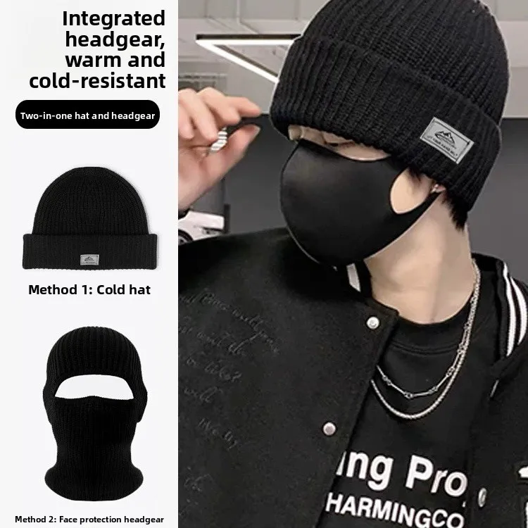 

Thiened Knitted Winter Hat Men's Outdoor Faionable Versatile Woolen Cap Windproof Cold Proof Warm Simple Sle for Autumn...