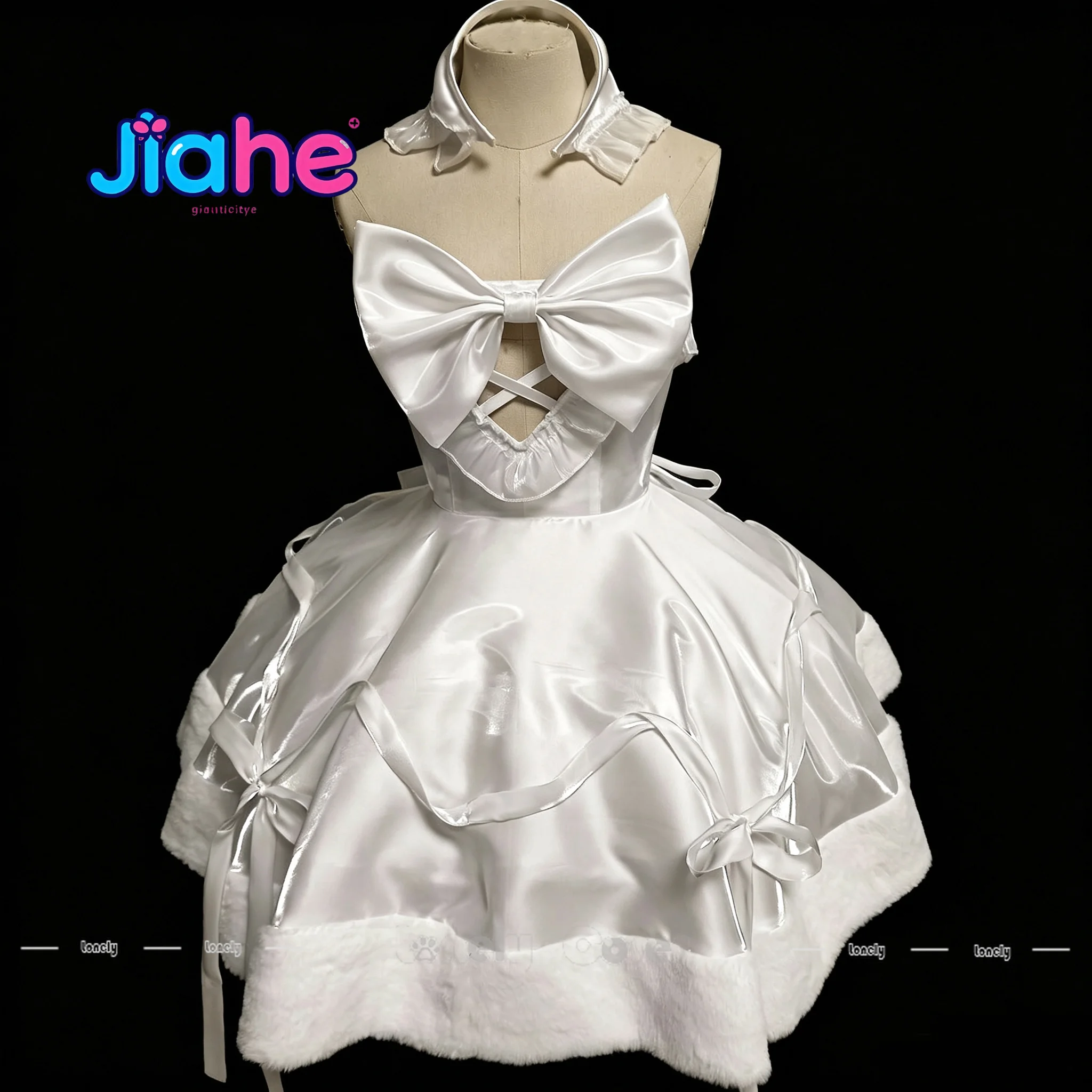 Costume de cosplay Zombie Stage Sua, perruque, robe blanche Alien Stage, foulard, manches, gants, accessoires et accessoires de scène pour fête d'Halloween Mizi