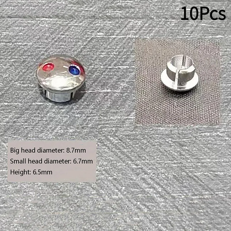 10Pcs Faucet Handle Hot Cold Water Sign Red Blue Label Decoration Cover Kitchen Bathroom Mixer Tap Indicate For Faucet Handles.