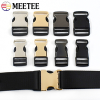 2/5P Meetee 19/25/32/38mm Metal Plastics Side Quick Release Buckles for Bag Strap Dog Collar Coat Belt Buckle Garment Accessory