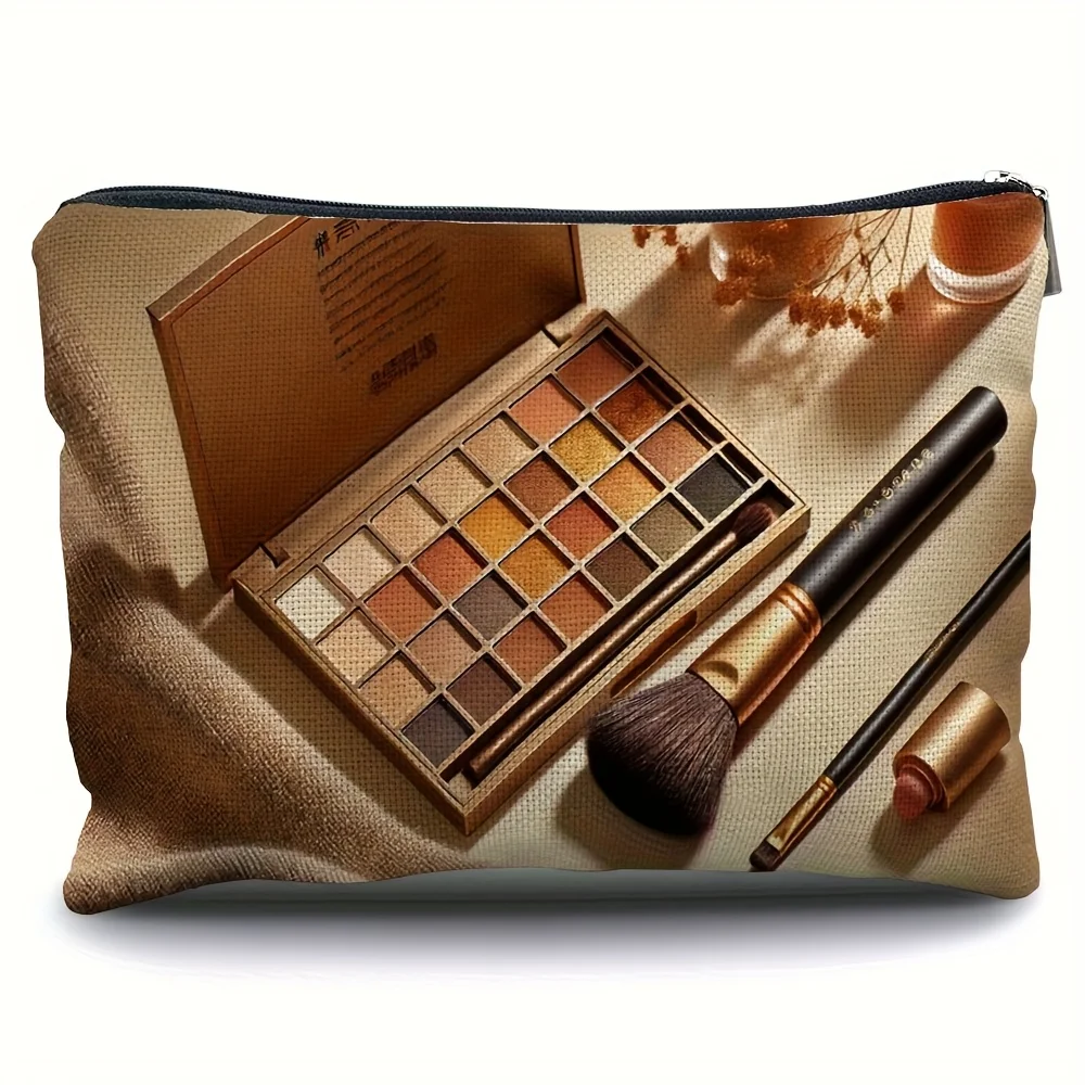 

A Warm Tone Eyeshadow Makeup Bag- Multifunctional Zipper Pouch, Jewelry Storage Bag, Perfect Travel Zipper Small Storage Bag.