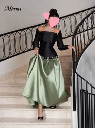 Mirror Dress Elegant Vintage Sexy Sweet Black Green Beads Boat Neck Customized Formal Occasion Prom Dress Evening Party Gowns