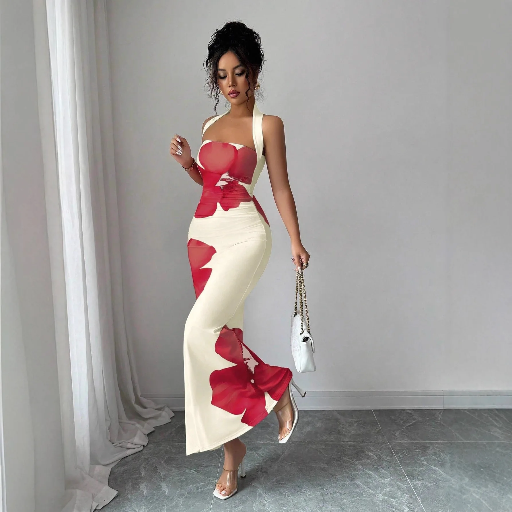 Women's Casual Dresses Summer Evening Birthday Dress Long Dress Plunging  Neckline Back Opening Printed Pattern Woman Clothes - AliExpress 200000345