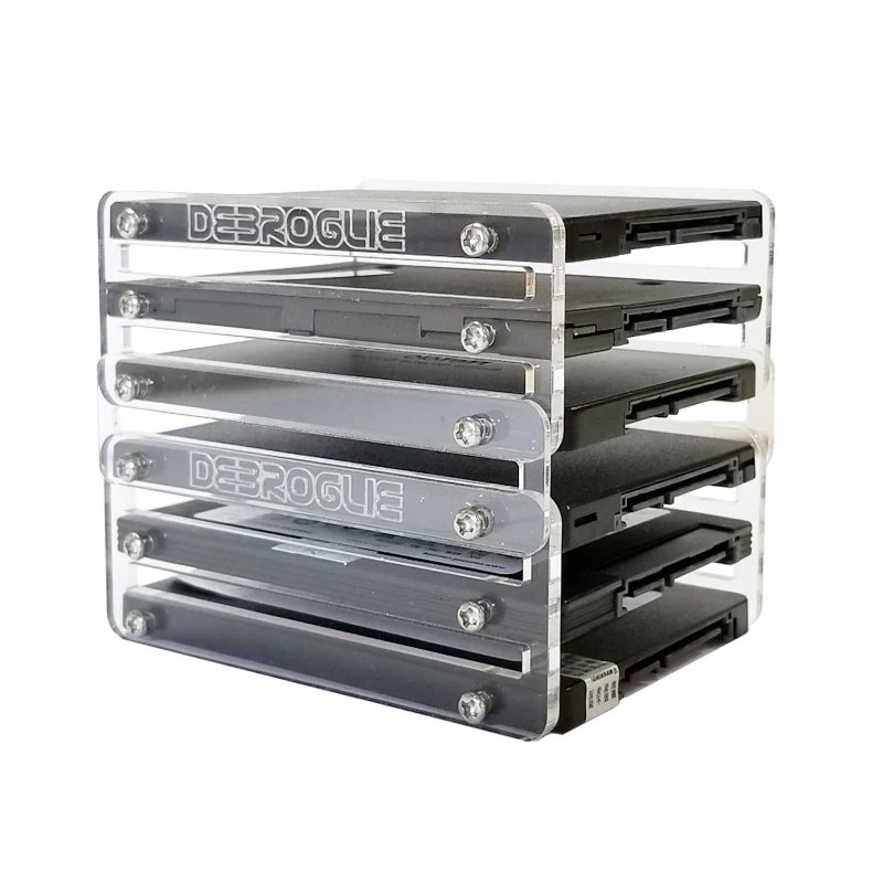 DIY 2.5 Inch SSD Acrylic Bracket Hard Disk Box External Storage Solid State Hard Drive Case for DIY Enthusiasts