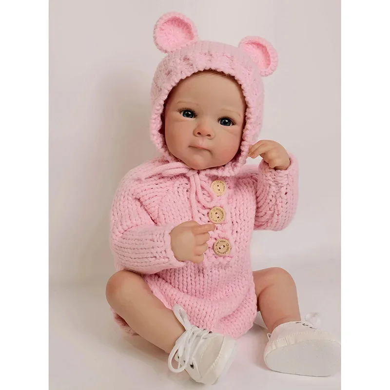 48cm Full Body Luca Lifelike Reborn Baby Newborn Doll Cuddly Baby Multiple Layers Painting 3D Skin