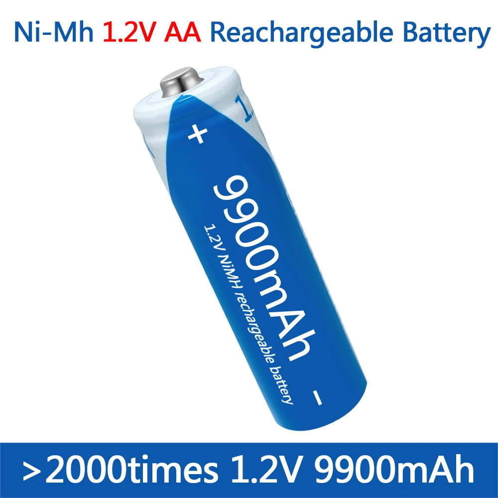 

Аккумулятор AA 1,2 в, перезаряжаемый аккумулятор NIMH высокой емкости 9900 мАч, перезаряжаемый аккумулятор для игрушек, пультов дистанционного управления мышью