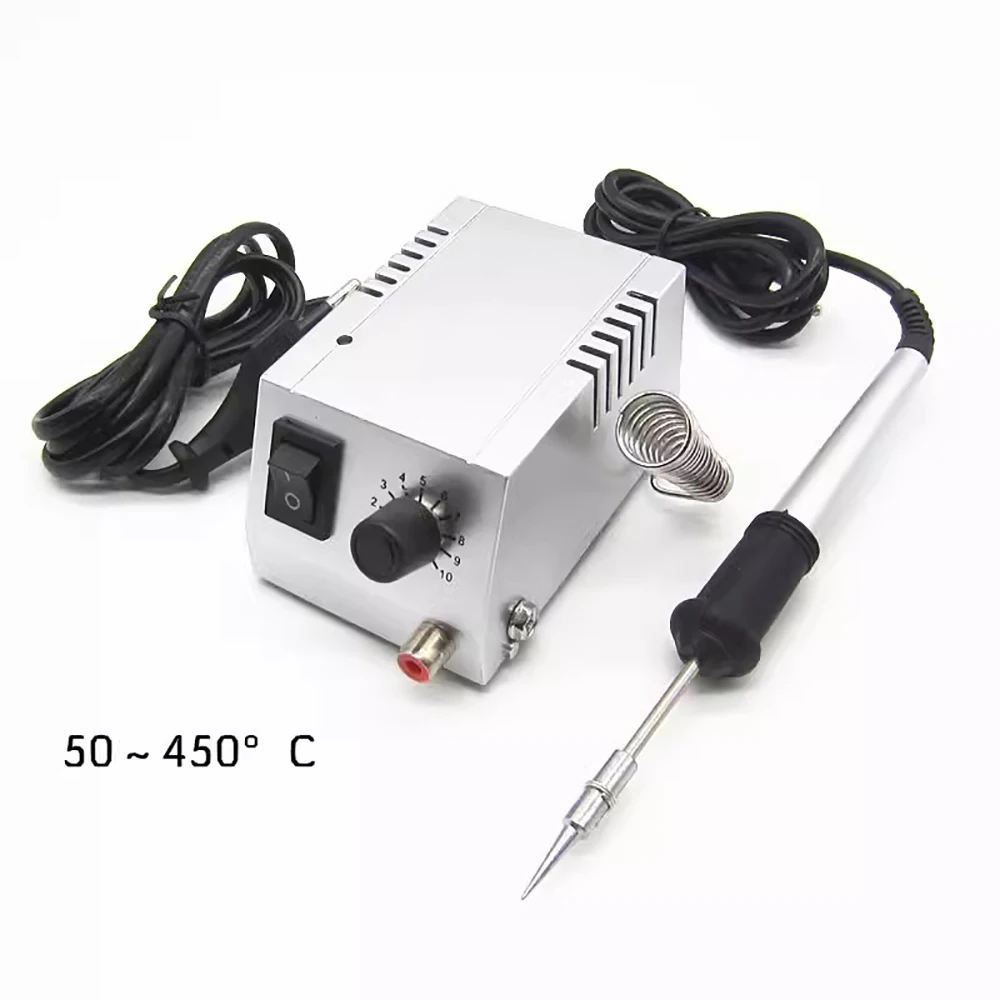 220V Mini Soldering Station 50-450℃ Temperature Adjustable Soldering Iron Handheld Jewelry Engraving Wax Mold Soldering Tool