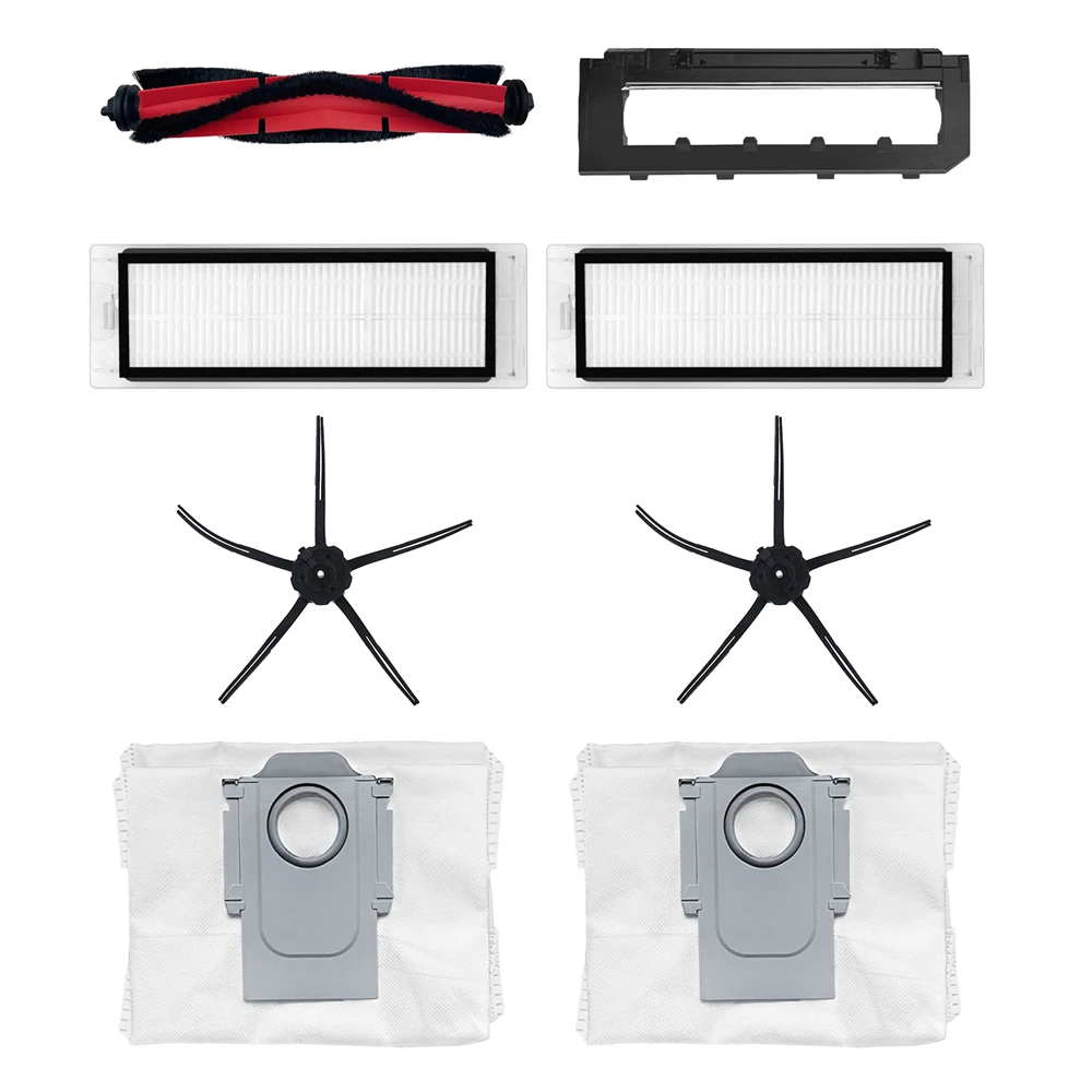 Main Brush*1/ Side Brush*2/ Hepa Filter*2/ Dust-Bag*2/ Roller Cover*1 for ROBOROCK Q5 Sweeper Replacement Cleaning Kits