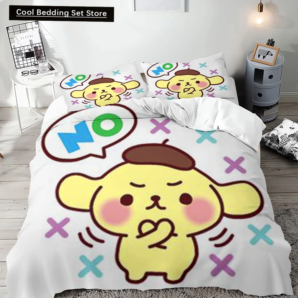 

Duvet Cover Pompompurin Bedding Quilt Cover Pillowcase Single Bed Double Bed Extra King Size Bedding Full Size Set