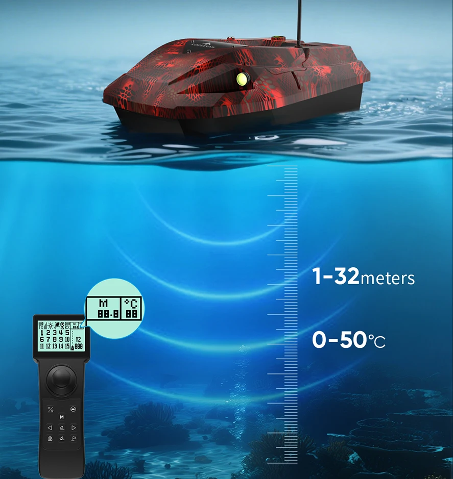 D50E GPS-Köderboot 15600 MAH*2, mit Sonarsonde – Wassertiefe und Temperatur, GPS + Beidou Dual-Positionierungssystem Angelboot – Detail 5