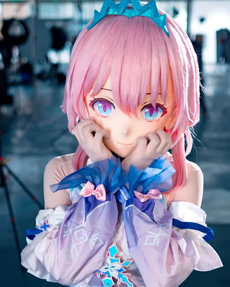 

(MEO0140) Customize Handmade Full Head Lockable Crossdress Male to Female Japanese Cartoon Anime Game Character Kigurumi Mask