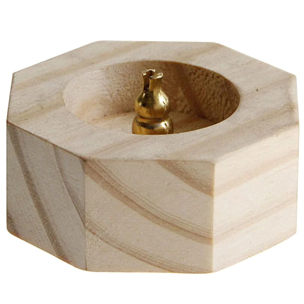 

Wooden Incense Burner Octagon Shape Home Decor Metal Aroma Holder Ash Tray Protect Furniture Bedroom Study Office Sauna Room