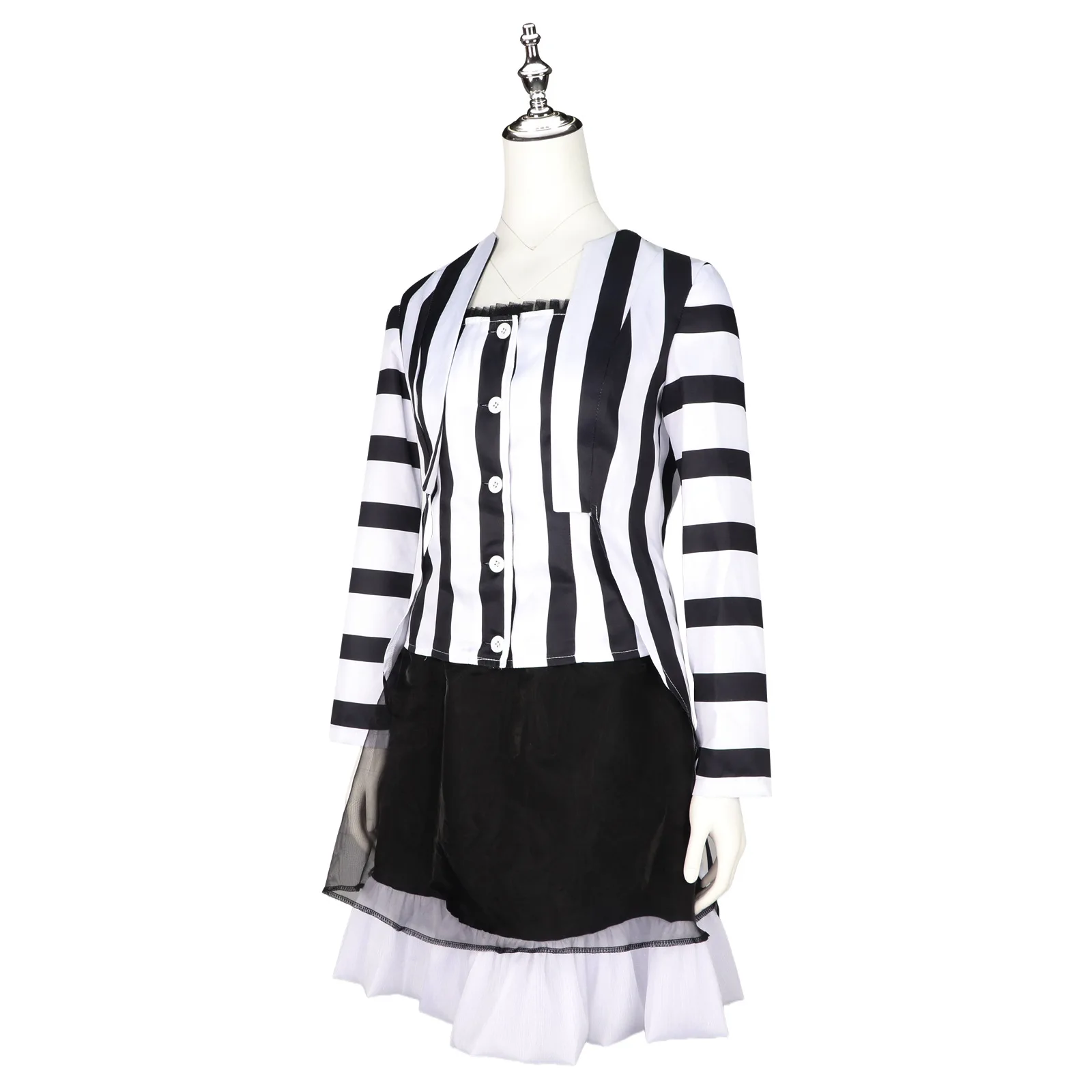 Underworld Master 2cos Beetle Juice cosplay striped dress Halloween cosplay costume for women