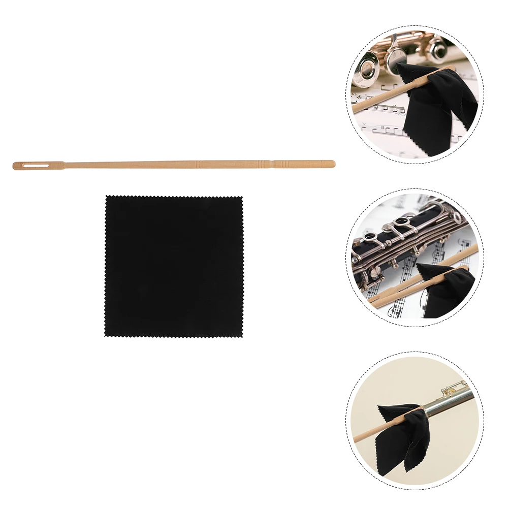 

Flute Cleaning Rod and Cloth for Tuning Musical Instrument Care Kit Cleaners Maintenance