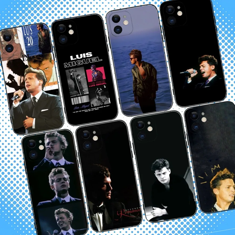 

L-Luis Miguel Singer Phone Case For iPhone 16,15,14,13,12,11,Pro,Max,Plus,X,XS,XR,SE,8,7,Mini,Soft Silicone Black Case